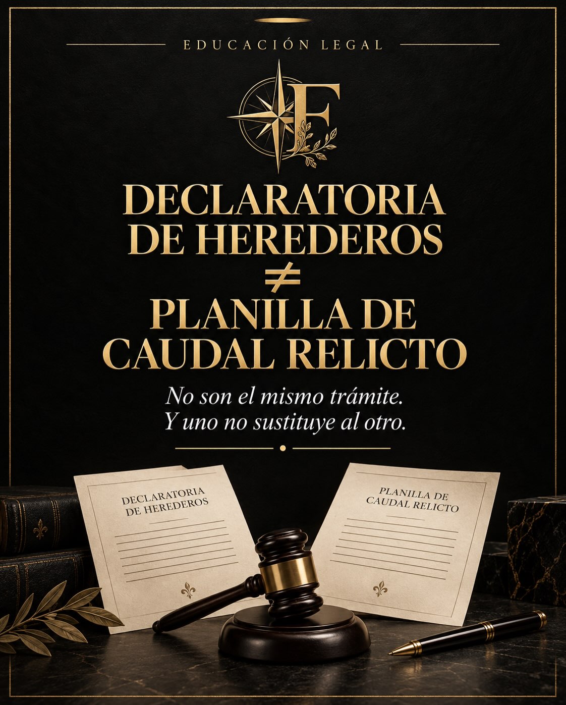 Portada: Declaratoria de Herederos ≠ Planilla de Caudal Relicto